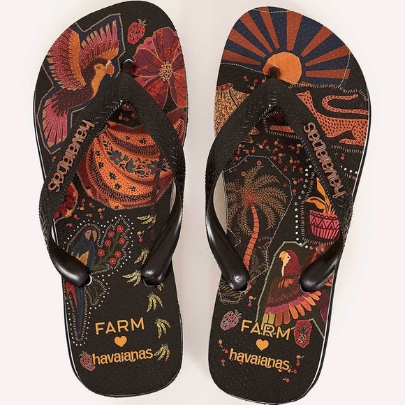 FARM Rio Shoes - Farm Rio Havaianas Beleza Mix Boho Tropical Jungle Print Thong Flip Flop Sandals